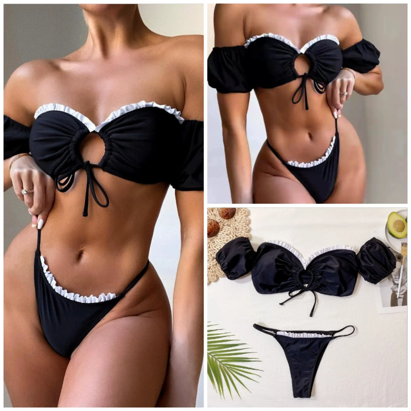 Треугольное черное бикини на шнуровке, топ-труба, сексуальный купальник на одно плечо с коротким рукавом, в Стиле Лолита, морское пляжное би... 
Треугольное черное бикини на шнуровке, топ-труба, сексуальный купальник на одно плечо с коротким рукавом, в Стиле Лолита, морское пляжное би...