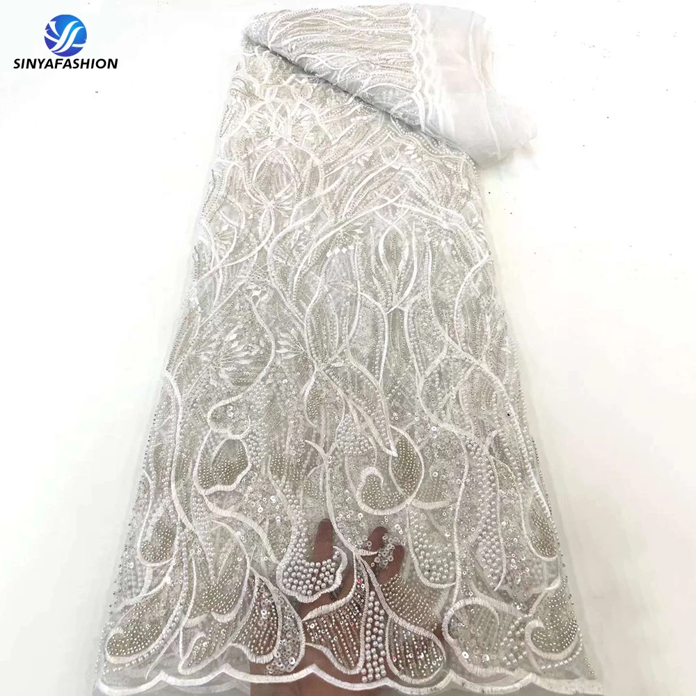 Sinya High Quality Heavy Beaded Lace Fabric African Ankara Sequins Beads Embroidery Fabric With Pearl For Sewing Dress
Sinya High Quality Heavy Beaded Lace Fabric African Ankara Sequins Beads Embroidery Fabric With Pearl For Sewing Dress