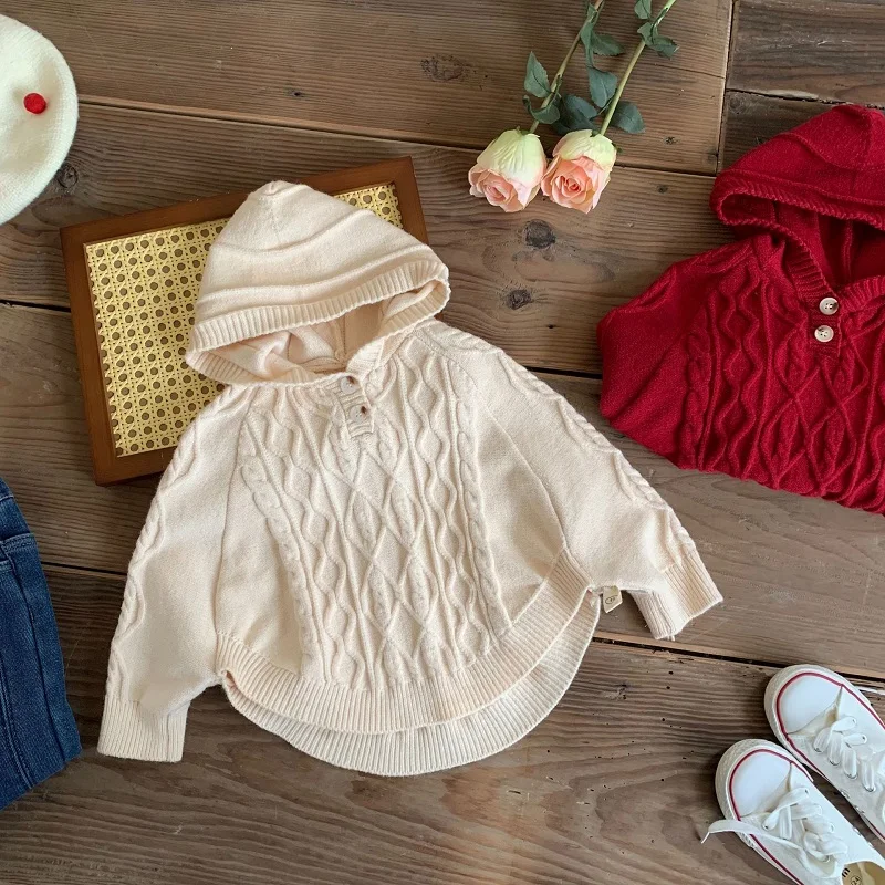 Children Girl Knitwears Hoode Cloak 0-6Years Toddler Kids Solid Color Knitted Sweater Pullover Jumper Outwear Autumn Clothes
Children Girl Knitwears Hoode Cloak 0-6Years Toddler Kids Solid Color Knitted Sweater Pullover Jumper Outwear Autumn Clothes