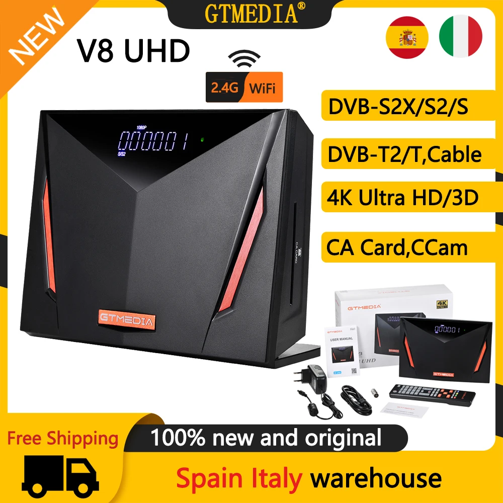 Приемник 4K GTMEDIA V8 UHD FTA спутниковый ТВ ресивер DVB-S2X/T2/C 1080P HD ТВ-приставка Встроенный 2,4G WiFi Ethernet M3U декодер
Приемник 4K GTMEDIA V8 UHD FTA спутниковый ТВ ресивер DVB-S2X/T2/C 1080P HD ТВ-приставка Встроенный 2,4G WiFi Ethernet M3U декодер