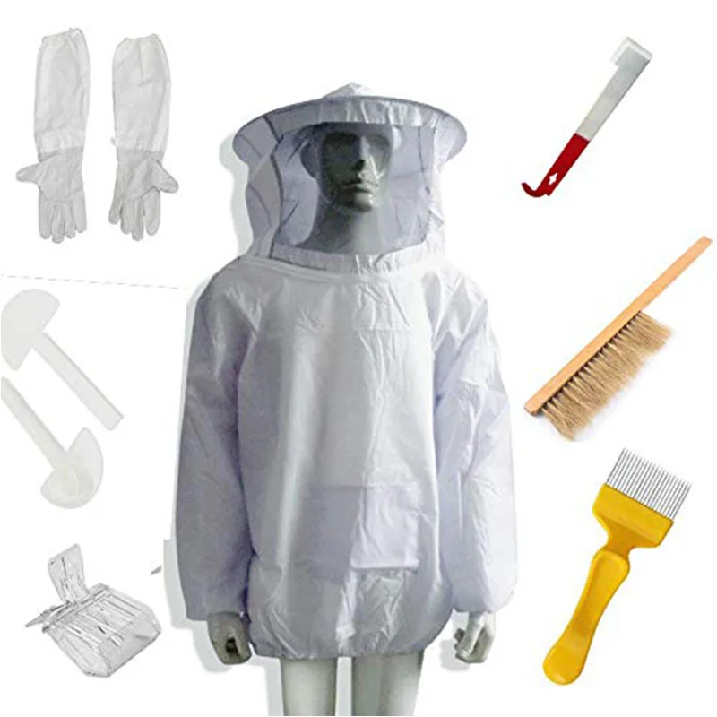 Beekeeping Beekeeper Suit Bee Jacket Gloves Bee Hive Brush J Hook Hive Tool Set 8 Kits
Beekeeping Beekeeper Suit Bee Jacket Gloves Bee Hive Brush J Hook Hive Tool Set 8 Kits