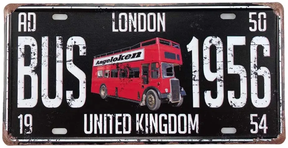 Angeloken New Retro Vintage London Bus-1956 United Kingdom License Plate Tin Sign for Home Decor Wall Plaque 6''x12''
Angeloken New Retro Vintage London Bus-1956 United Kingdom License Plate Tin Sign for Home Decor Wall Plaque 6''x12''