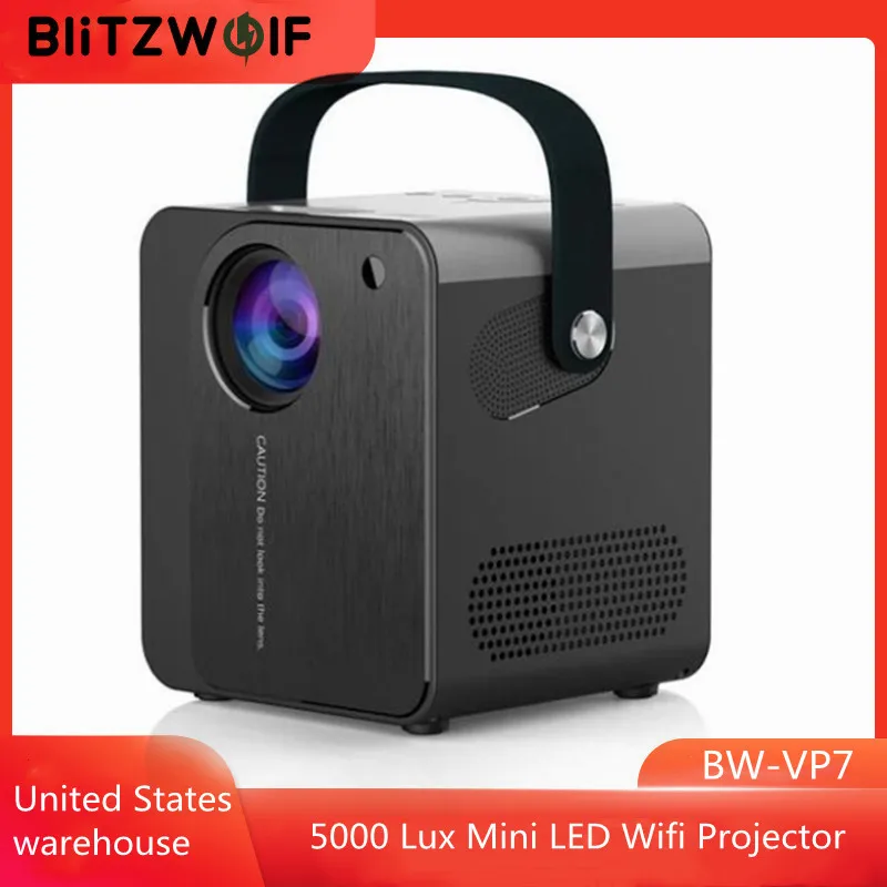 

BlitzWolf BW-VP7 Portable Wifi Mini Projector 5000 Lumens LED LCD Projectors, Wireless Phone Screen Mirroring 1080p 4k Supported