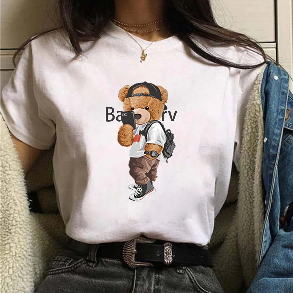 Summer Women's Clothing T-shirt Funny Bear Harajuku Tshirt For Women T-shirt Short Sleeve Summer Comfortable Daily T-shirt 2023
Summer Women's Clothing T-shirt Funny Bear Harajuku Tshirt For Women T-shirt Short Sleeve Summer Comfortable Daily T-shirt 2023