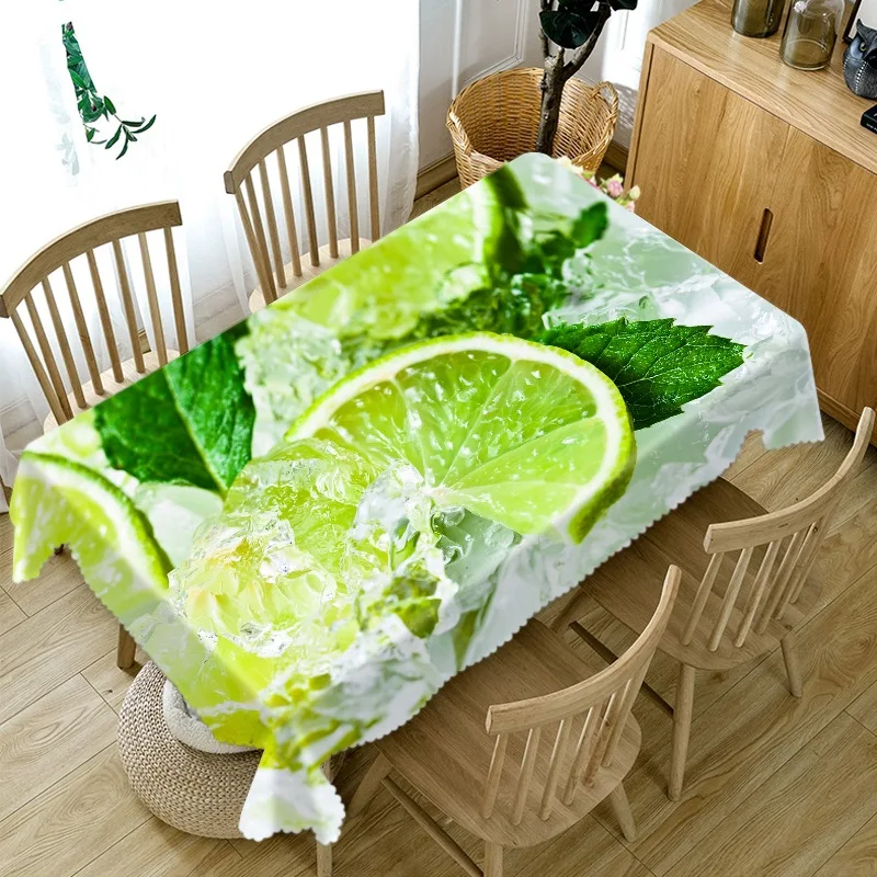 

Family Summer Life Colourful Lemon Print Tablecloth Kitchen Coffee Table Decoration Birthday Party Wedding Decoration Manteles