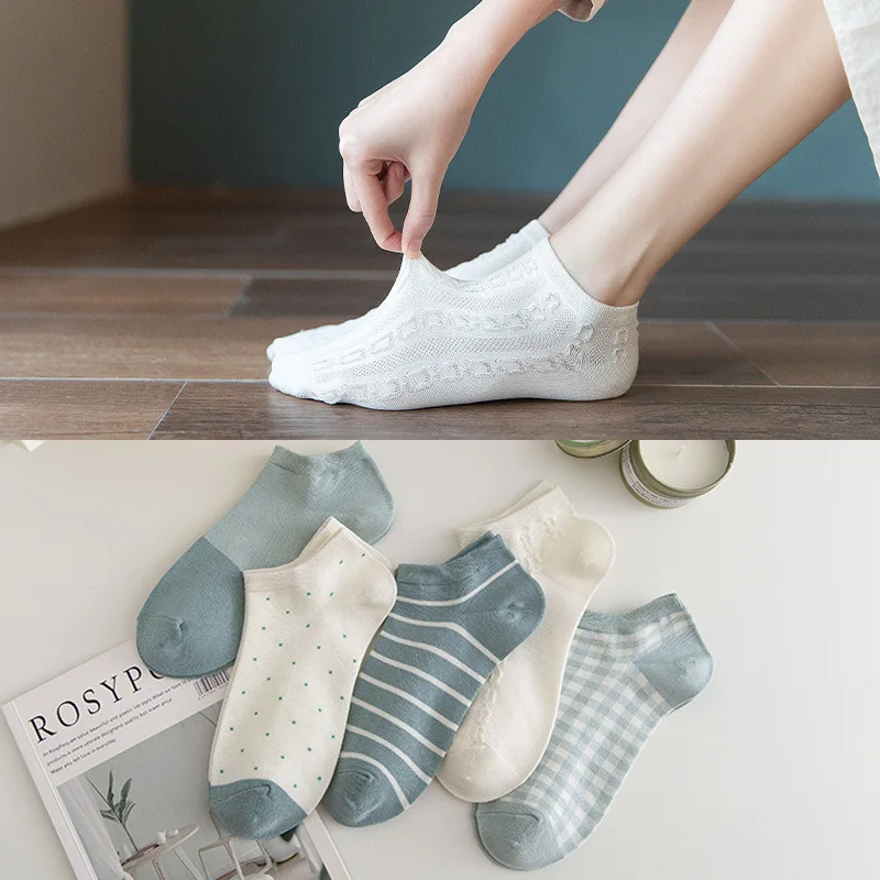 5 Pairs/lot Elegant Women Short Vintage Cotton Green White Girls Summer Harajuku Cute Ankle Socks Novelty Female Funny Casual 
5 Pairs/lot Elegant Women Short Vintage Cotton Green White Girls Summer Harajuku Cute Ankle Socks Novelty Female Funny Casual