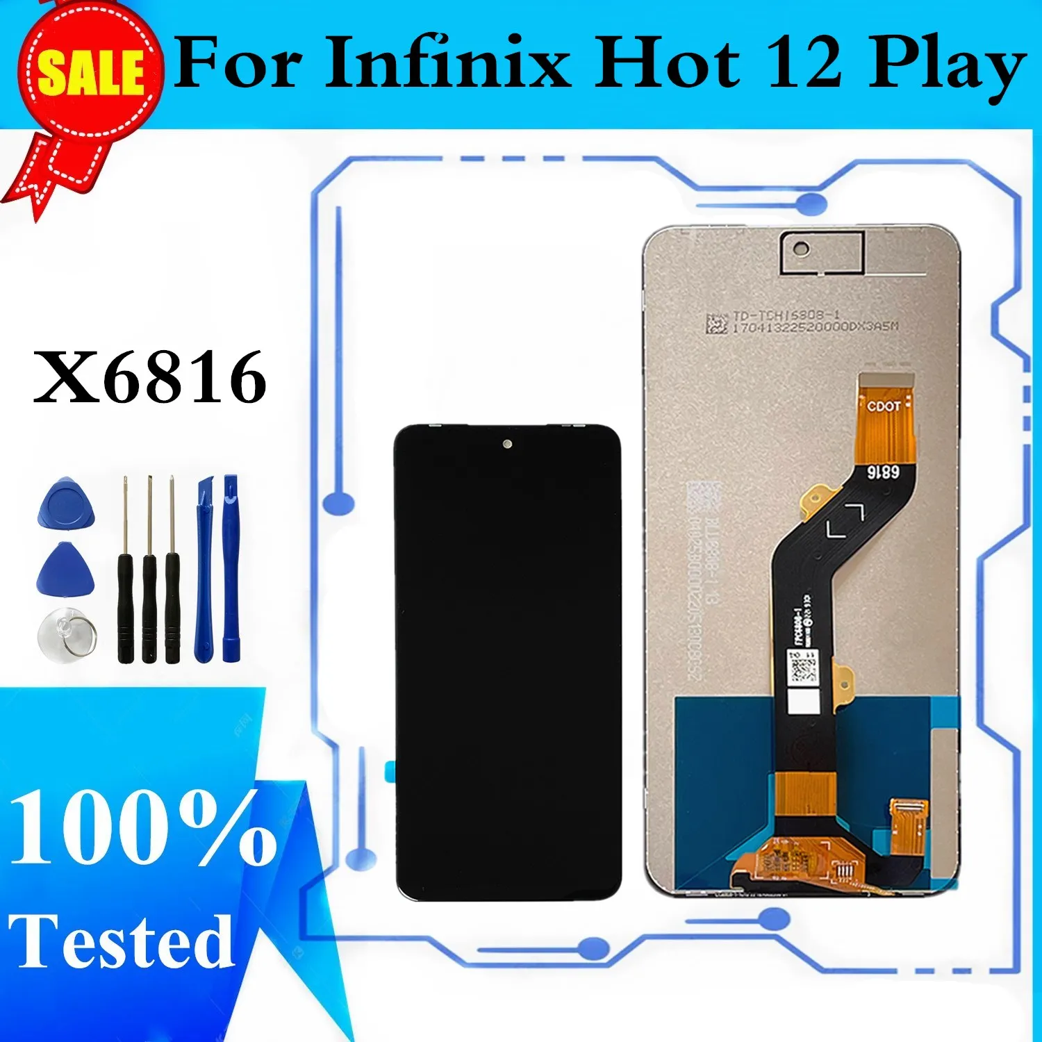ЖК-дисплей для Infinix Hot 12 Play ЖК-дисплей X6816 X6816C кодирующий преобразователь сенсорного экрана в сборе Замена
ЖК-дисплей для Infinix Hot 12 Play ЖК-дисплей X6816 X6816C кодирующий преобразователь сенсорного экрана в сборе Замена