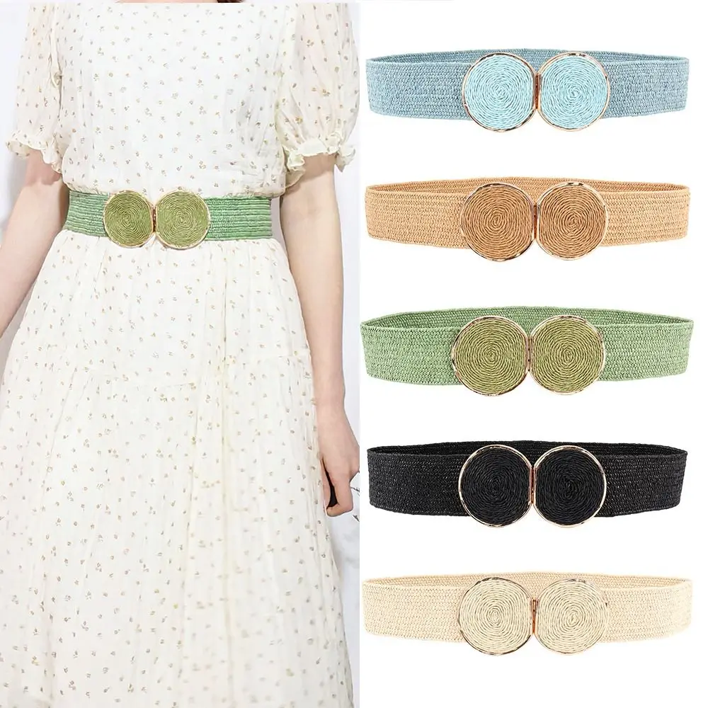 PP Straw Braided Belt With Round Buckle Straw Woven Adjustable Wide Belt Boho Women Belt For Dresses
PP Straw Braided Belt With Round Buckle Straw Woven Adjustable Wide Belt Boho Women Belt For Dresses