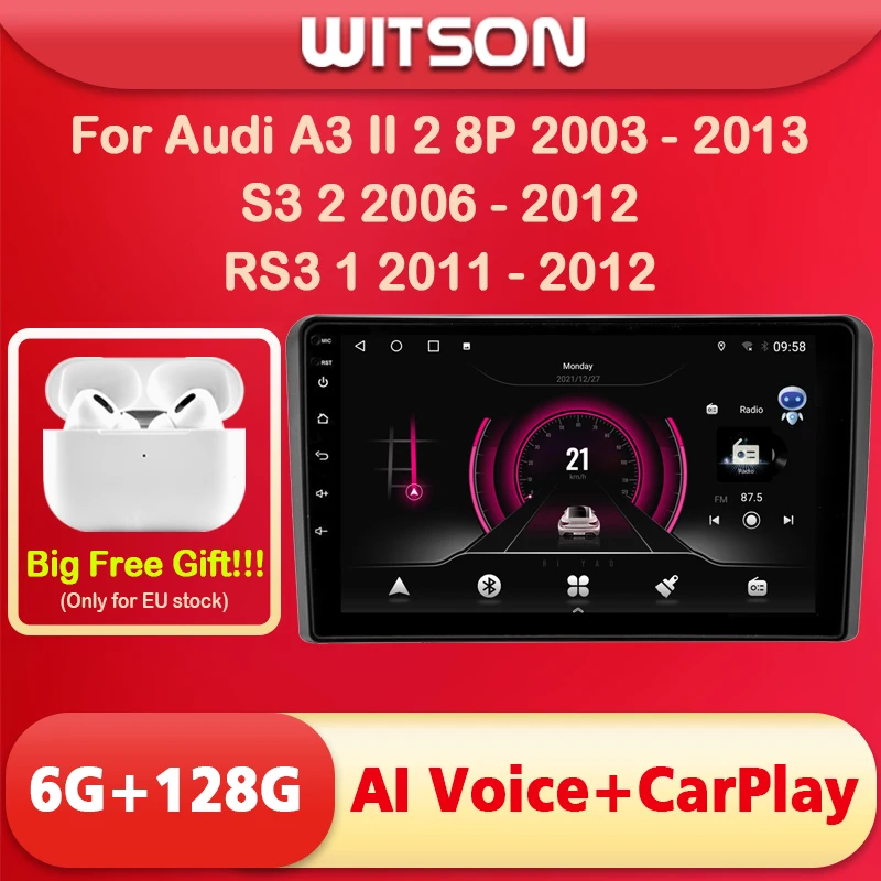 WITSON AI VOICE Android 11 GPS Car DVD Player FOR AUDI A3/S3/RS3 2003-2012 Touch Screen Video 2din Wireless CarPlay 4G Modem
WITSON AI VOICE Android 11 GPS Car DVD Player FOR AUDI A3/S3/RS3 2003-2012 Touch Screen Video 2din Wireless CarPlay 4G Modem
