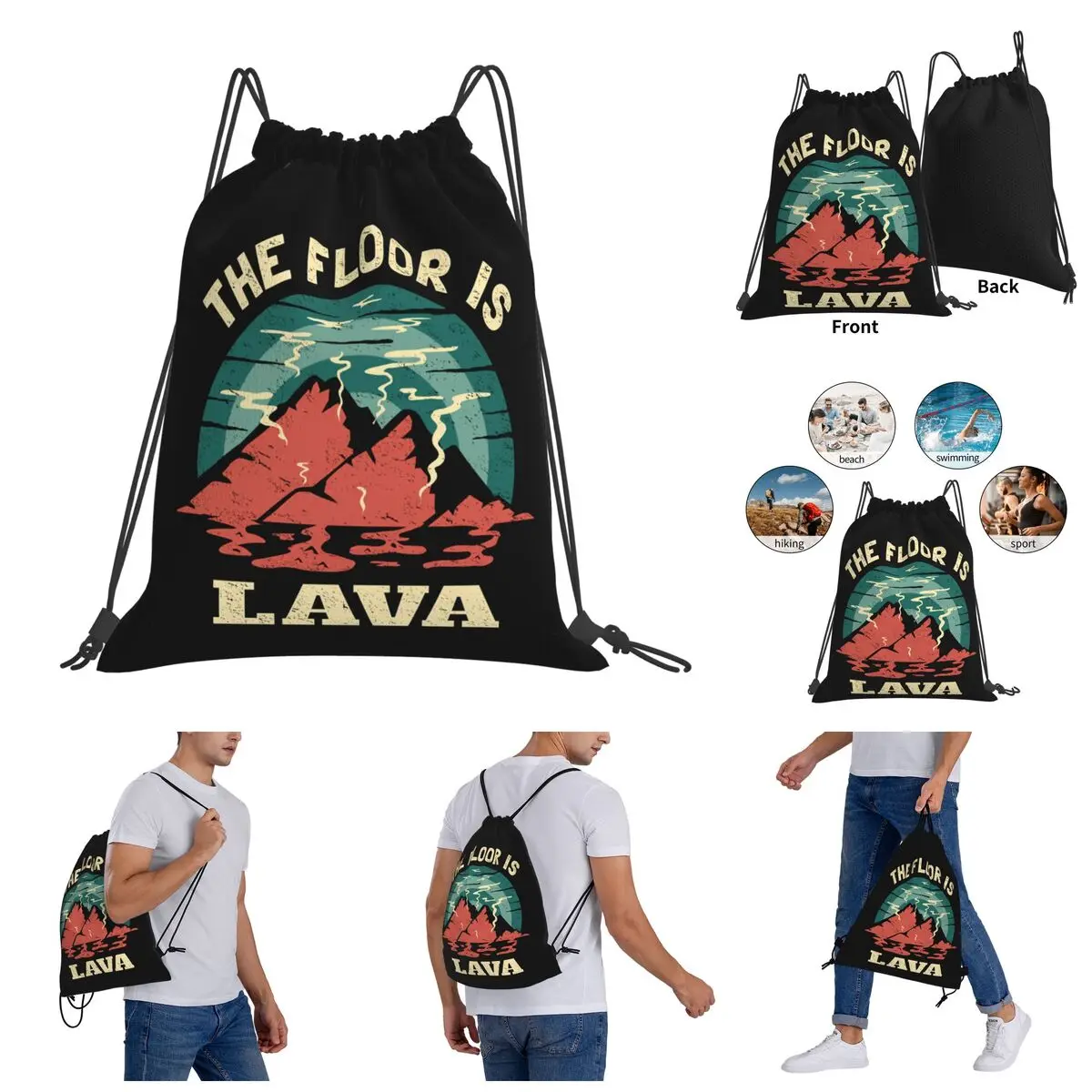The Floor Is Lava Tonga Volcano Funny Floor Gam Drawstring Bags Gym Bag Creative Backpack Humor Graphic Infantry pack
The Floor Is Lava Tonga Volcano Funny Floor Gam Drawstring Bags Gym Bag Creative Backpack Humor Graphic Infantry pack