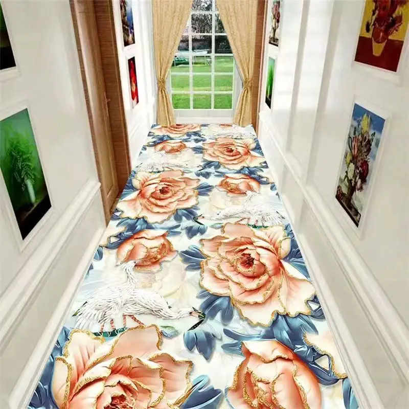 

3D Aisle Corridor Long Runners Floor Mats Luxury Rugs Living Room Decoration Home Carpets for Bedroom Villa Entryway Hall Runner