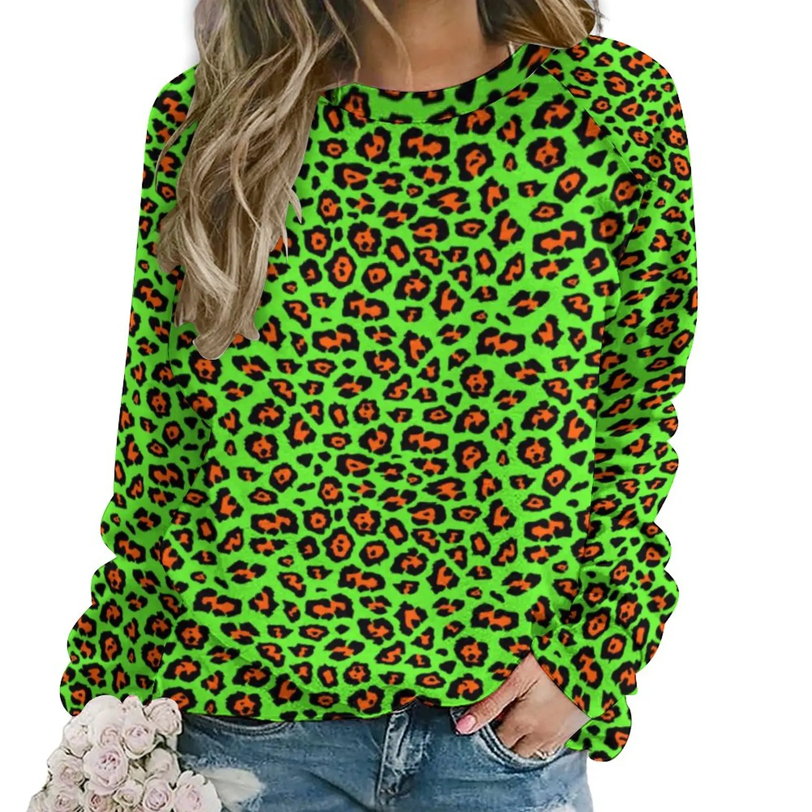 

Cheetah Animal Casual Hoodies Female Leon Green Leopard Cute Custom Hoodie Winter Long Sleeve Hip Hop Oversize Sweatshirts Gift