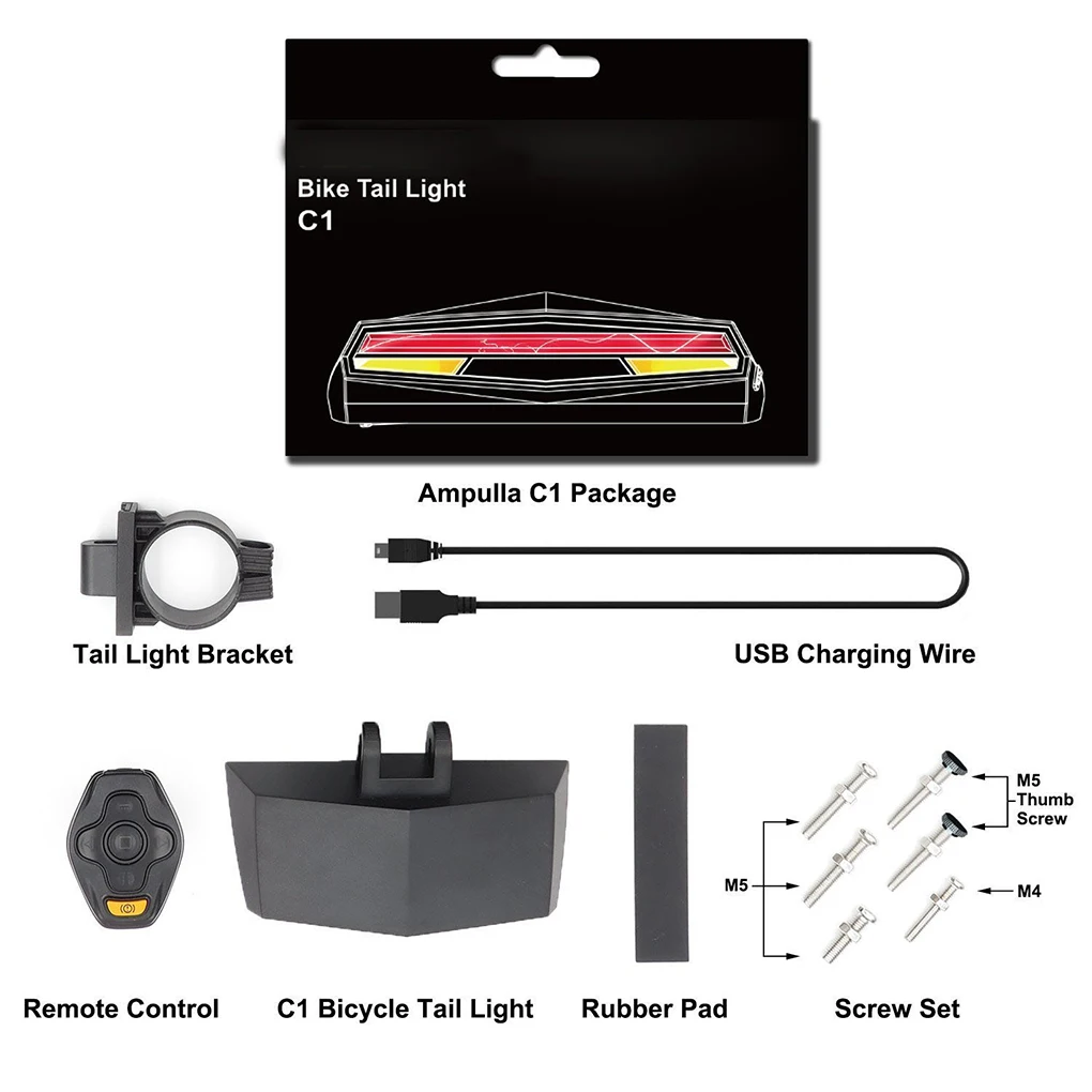 USB Smart Bike Taillight Safety Warning Bicycle Turning Signal Tail Light Remote Control LED Lamp USB Rechargeable Rear Light
USB Smart Bike Taillight Safety Warning Bicycle Turning Signal Tail Light Remote Control LED Lamp USB Rechargeable Rear Light