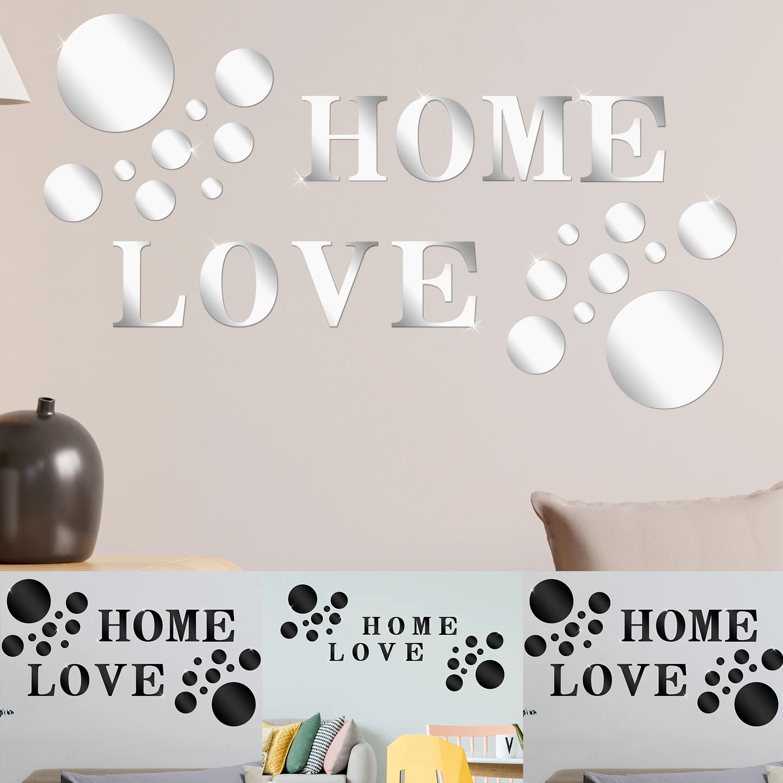 New Acrylic Mirror Wall Sticker Set Self-Adhesive Home Love Mirror Decals DIY Removable Round Mirror Wall Stickers Creative
New Acrylic Mirror Wall Sticker Set Self-Adhesive Home Love Mirror Decals DIY Removable Round Mirror Wall Stickers Creative