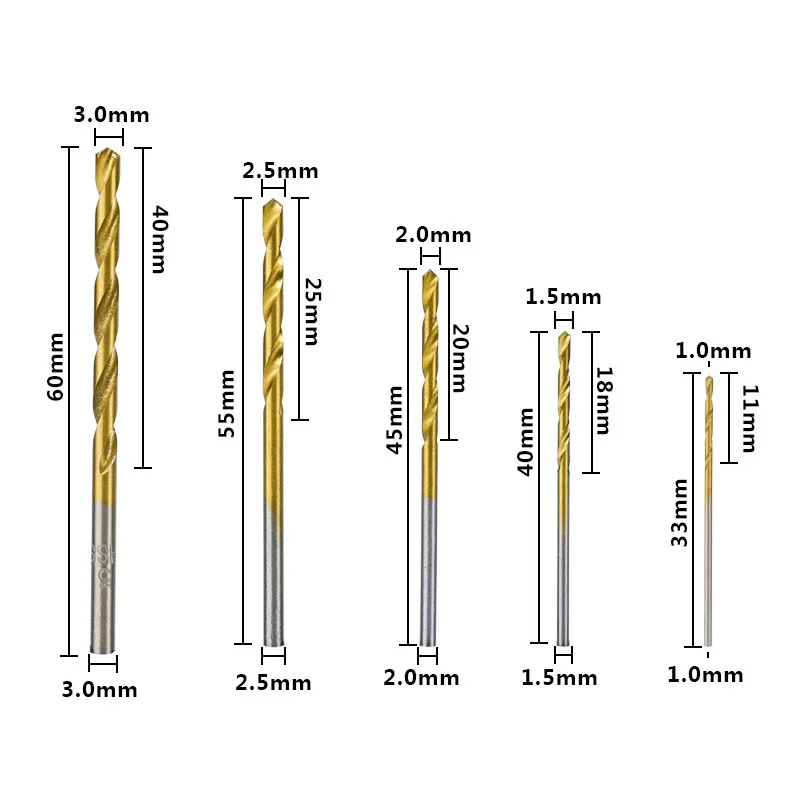 50PCs Straight Shank Twist Drill 1-3mm Titanium Plated Twist Drill High Speed Steel Small Diamond Suit
50PCs Straight Shank Twist Drill 1-3mm Titanium Plated Twist Drill High Speed Steel Small Diamond Suit