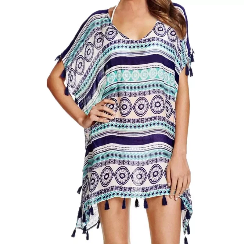 Tassel Print Chiffon Striped Beach Cover up Swimwear 2021 Women Beach Pareo Robe de Plage Swimsuit Saida de Praia Beachwear
Tassel Print Chiffon Striped Beach Cover up Swimwear 2021 Women Beach Pareo Robe de Plage Swimsuit Saida de Praia Beachwear