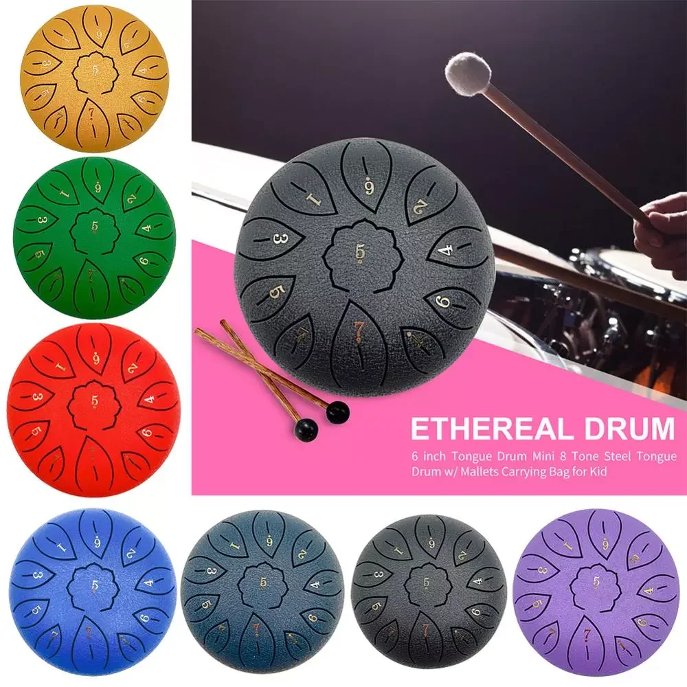 Tune Tongue Drum 6 Inch Steel Tongue Drum Kits With Drumstick Finger Cots Drum Bag Drumstick Stand Instruments Accessories
Tune Tongue Drum 6 Inch Steel Tongue Drum Kits With Drumstick Finger Cots Drum Bag Drumstick Stand Instruments Accessories