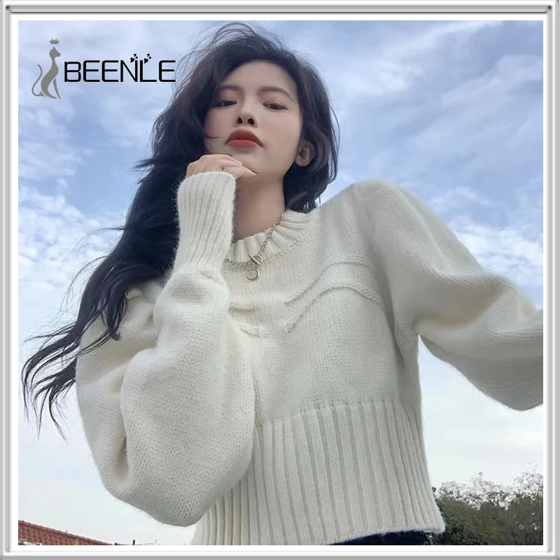 BEENLE Short Senior White Sweater Women's 2022 Autumn/Winter Thickened Striped Knit Top Casual Knit Pullover
BEENLE Short Senior White Sweater Women's 2022 Autumn/Winter Thickened Striped Knit Top Casual Knit Pullover