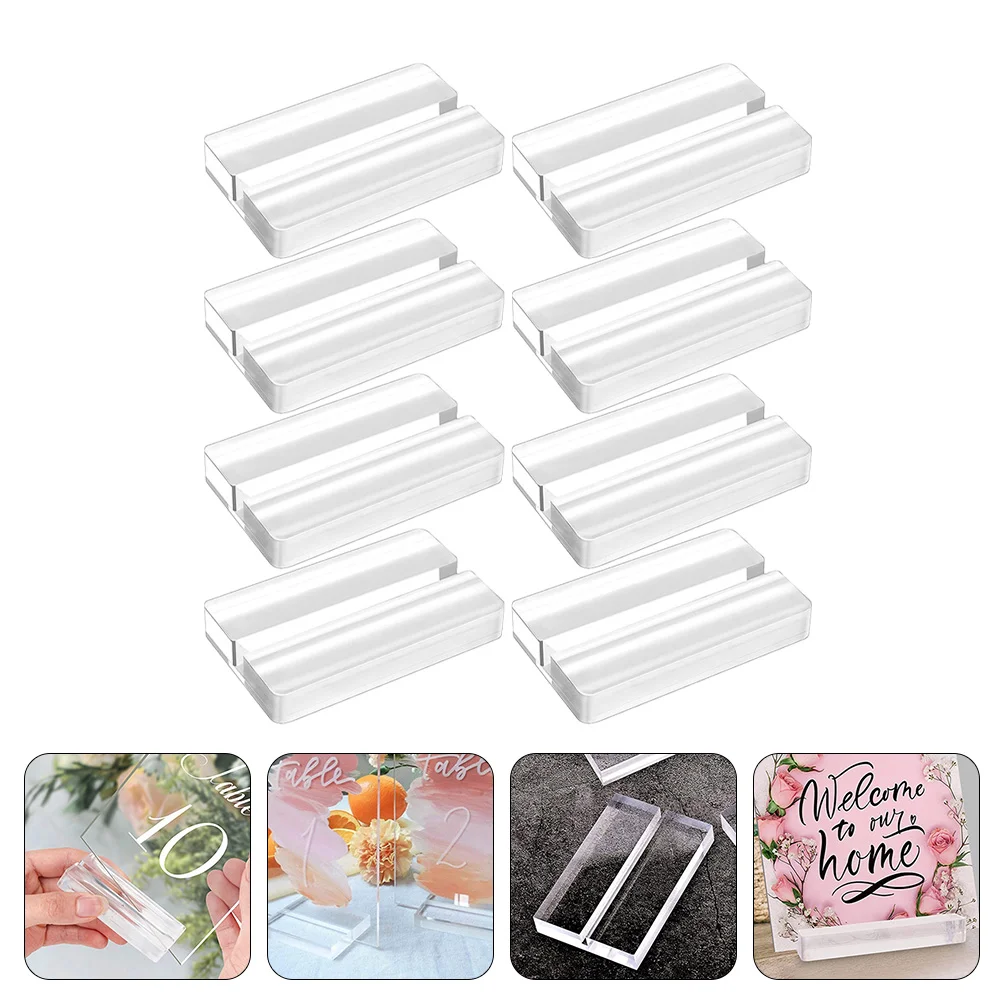 8pcs Stands Multipurpose Cards Stands Postcard Slot Bases Acrylic Sign Holders Desktop Sign Stands for Restaurant Wedding Hotel
8pcs Stands Multipurpose Cards Stands Postcard Slot Bases Acrylic Sign Holders Desktop Sign Stands for Restaurant Wedding Hotel