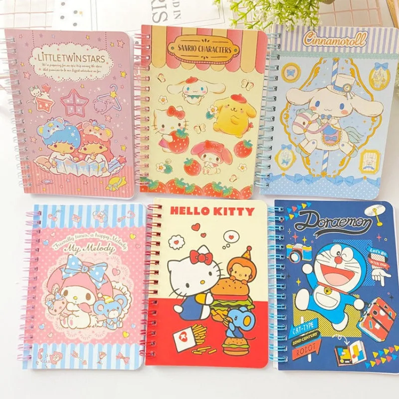 

Sanrio Kawaii Hello Kitty книжка Cinnamoroll Kuromi мультфильм милый A5 A6 ретро полосатый блокнот студент Ins аниме школьные принадлежности