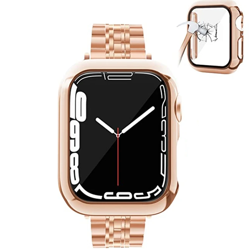 Тонкий браслет и чехол для Apple Watch Series 7 Band 45 мм 41 мм, ремешок из нержавеющей стали для iWatch SE 6 5 4 44 мм 40 мм, женские часы
Тонкий браслет и чехол для Apple Watch Series 7 Band 45 мм 41 мм, ремешок из нержавеющей стали для iWatch SE 6 5 4 44 мм 40 мм, женские часы
