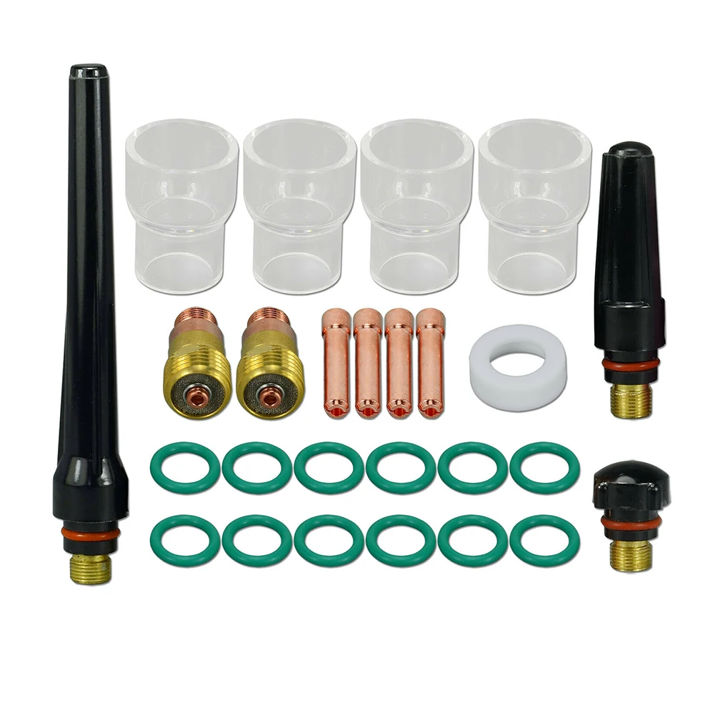 TIG Pyrex Cup #12 Gas Lens Kit For DB SR WP 17 18 26 TIG Welding Torch 26pcs Medium Back Cup Set Welding Tools
TIG Pyrex Cup #12 Gas Lens Kit For DB SR WP 17 18 26 TIG Welding Torch 26pcs Medium Back Cup Set Welding Tools