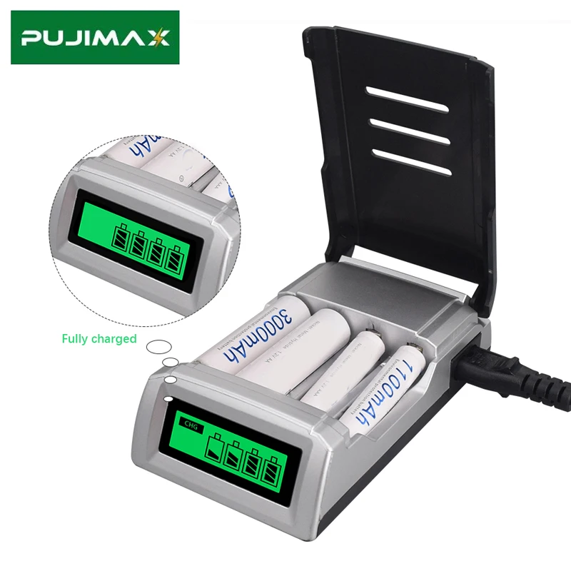 PUJIMAX LCD Smart Battery Charger 4 Slots for 1.2V 2A 3A Rechargeable Batteries Charger US/EU/UK Plug Portable Charger Powerbank
PUJIMAX LCD Smart Battery Charger 4 Slots for 1.2V 2A 3A Rechargeable Batteries Charger US/EU/UK Plug Portable Charger Powerbank