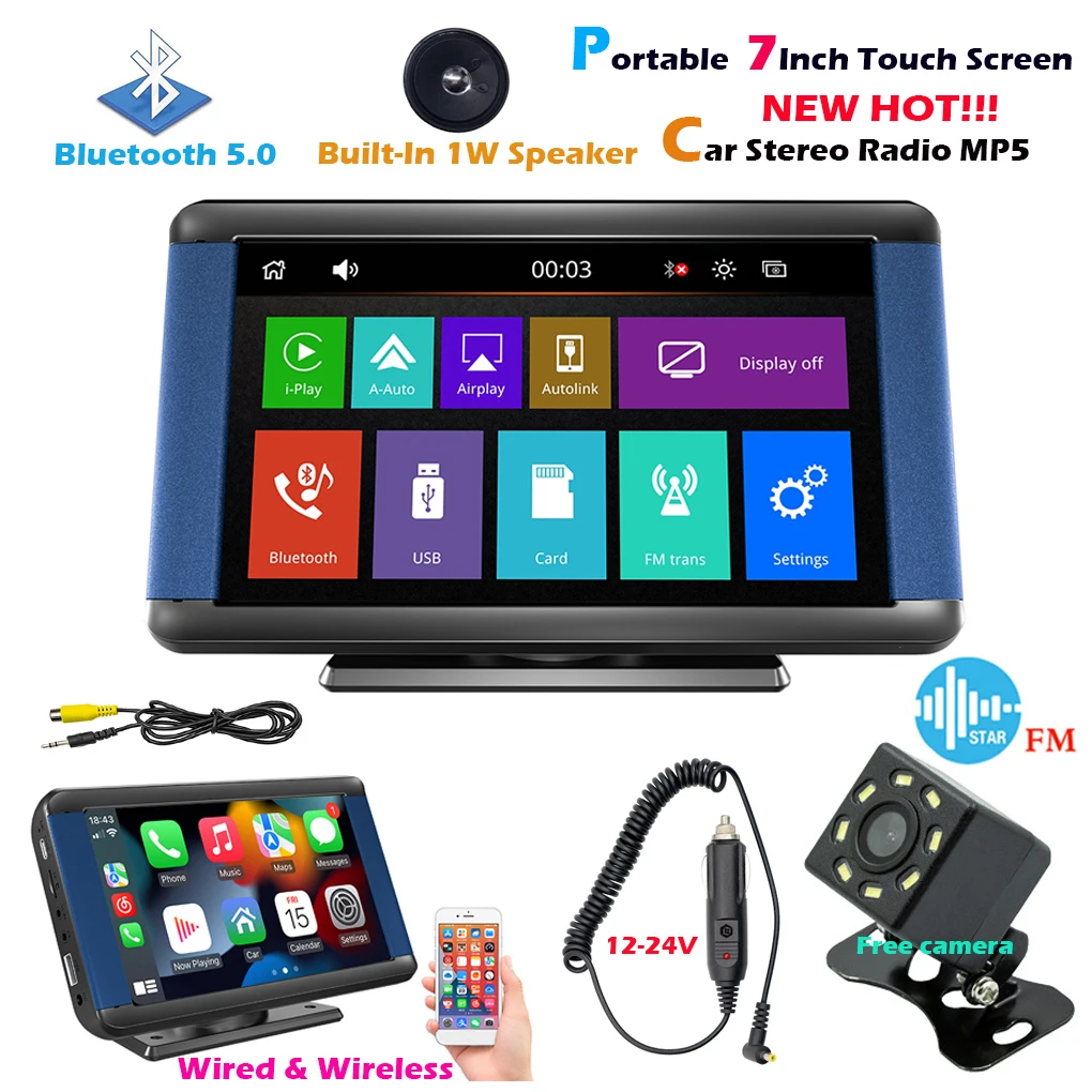 Automotive Radio Bluetooth-compatible 5.0 Lighter Powered Backup Assist Built-in Mic USB Interface Dashboard MP5 Player
Automotive Radio Bluetooth-compatible 5.0 Lighter Powered Backup Assist Built-in Mic USB Interface Dashboard MP5 Player