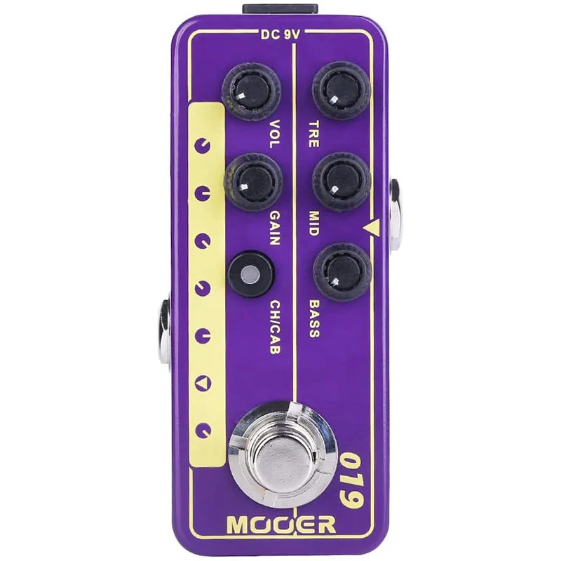 

Mooer Electric Guitar Effect Pedal 019 UK Gold PLX Digital Micro Preamp 70's Classic Rock Guitar Effect Pedal Cabinet Simulation