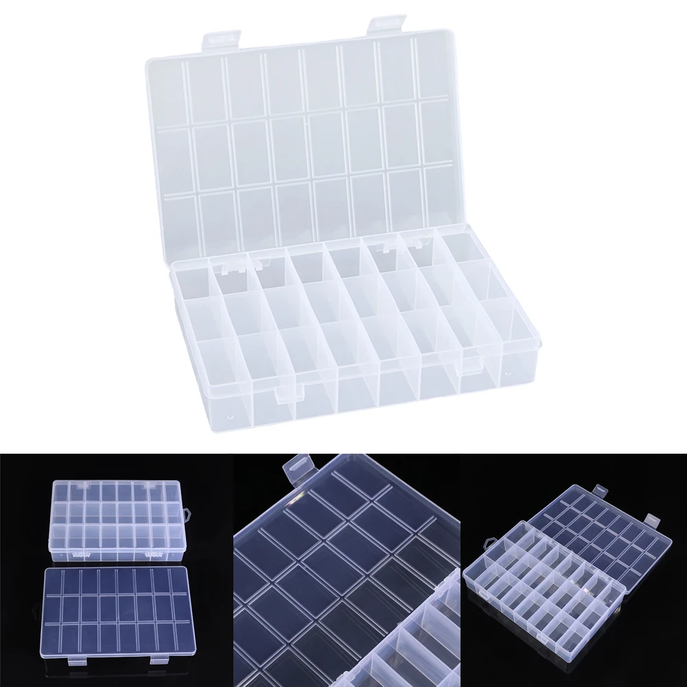 24 Grids Storage Box Hard Plastic Clear Adjustable Compartment Slot Plastic Craft Organizer With Two Simple Snap Closure
24 Grids Storage Box Hard Plastic Clear Adjustable Compartment Slot Plastic Craft Organizer With Two Simple Snap Closure