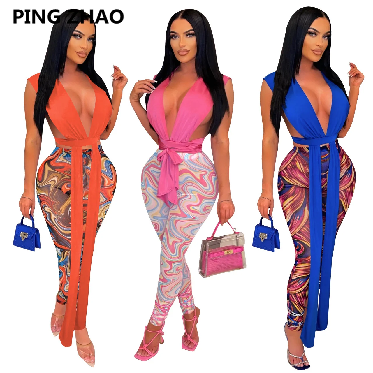 PING ZHAO Women's Set Twist Crop Top and Wave Tie Dye Legging Pants Beach Tracksuit Two Piece Set Fitness Outfits
PING ZHAO Women's Set Twist Crop Top and Wave Tie Dye Legging Pants Beach Tracksuit Two Piece Set Fitness Outfits