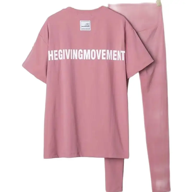 2023 Casual Women High Strecth Oversized O-Neck T-shirt+ Slim Leggings Pants Slim Skinny Womens Long Trousers Set
2023 Casual Women High Strecth Oversized O-Neck T-shirt+ Slim Leggings Pants Slim Skinny Womens Long Trousers Set