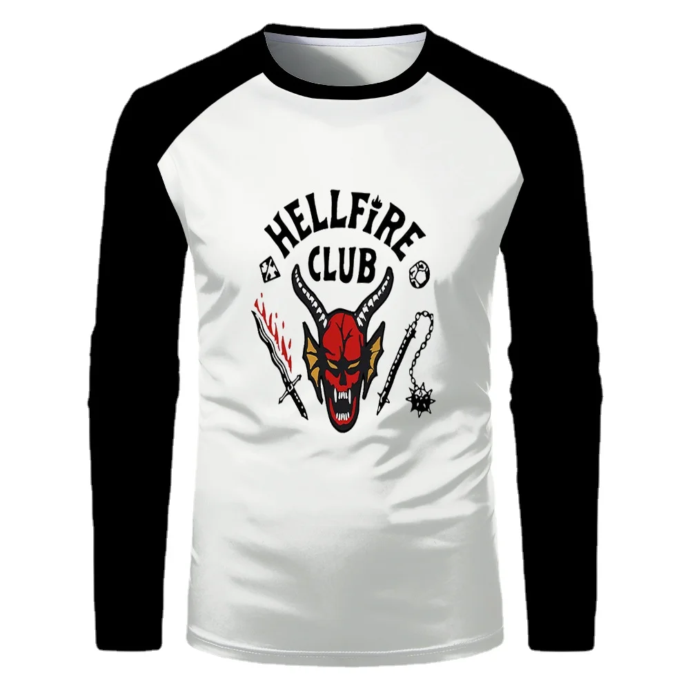 New HellFire Club T-shirt Long Sleeves Shirt Stranger Things Dustin Mike Wheeler Cosplay Hell Fire Club Long-sleeved Uniform Top
New HellFire Club T-shirt Long Sleeves Shirt Stranger Things Dustin Mike Wheeler Cosplay Hell Fire Club Long-sleeved Uniform Top