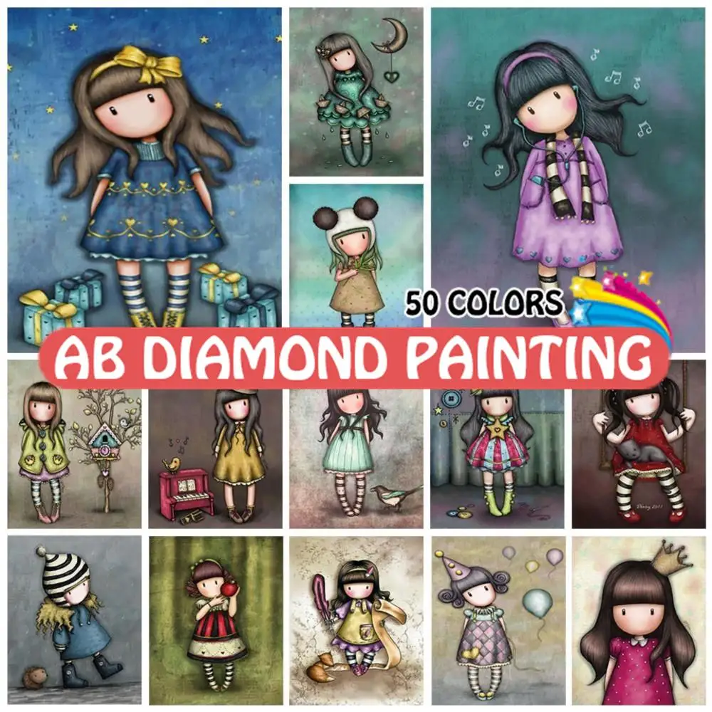 AB 5D DIY Portrait Diamond Painting Cute Kit Cartoon Doll Girl Moon Full Drill Mosaic Cross Stitch Embroidery Picture Home Decor
AB 5D DIY Portrait Diamond Painting Cute Kit Cartoon Doll Girl Moon Full Drill Mosaic Cross Stitch Embroidery Picture Home Decor