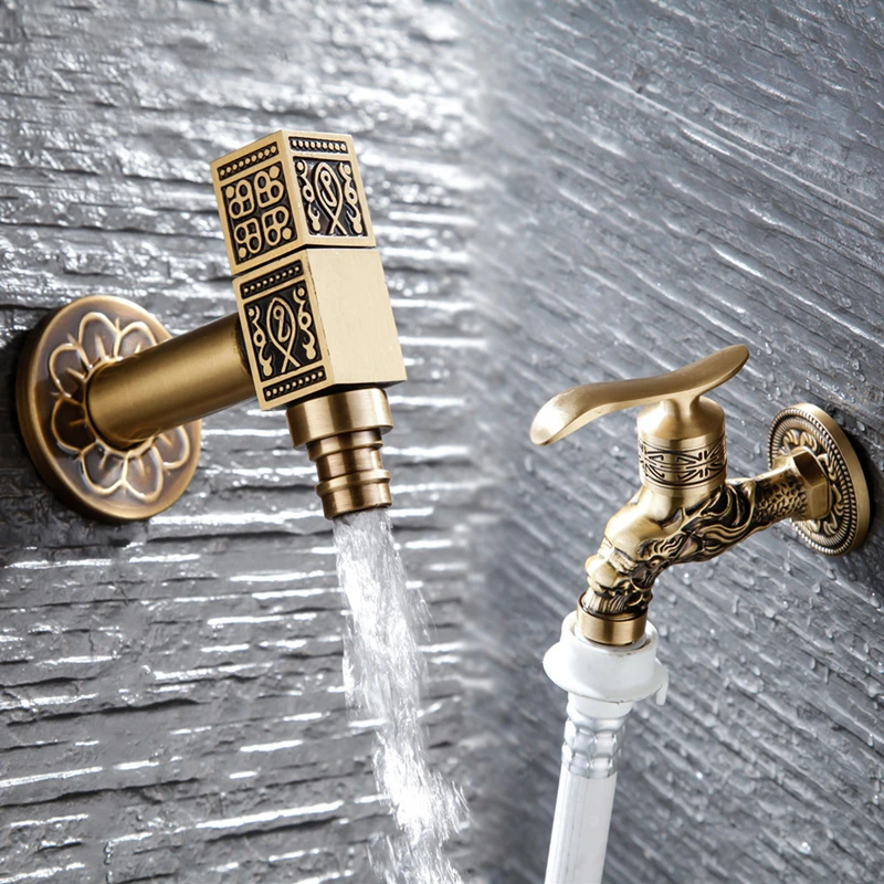 Carved Wall Mount Decorative Outdoor Garden Faucet Bibcock Brass Retro Tap Bathroom Washing Machine Mop Tap Antique WC Faucet
Carved Wall Mount Decorative Outdoor Garden Faucet Bibcock Brass Retro Tap Bathroom Washing Machine Mop Tap Antique WC Faucet
