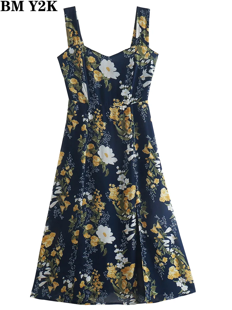 BM Y2K vintage dress Women 2022 fashion french floral print side slits midi dresses summer sleeveless chiffon female vestidos
BM Y2K vintage dress Women 2022 fashion french floral print side slits midi dresses summer sleeveless chiffon female vestidos