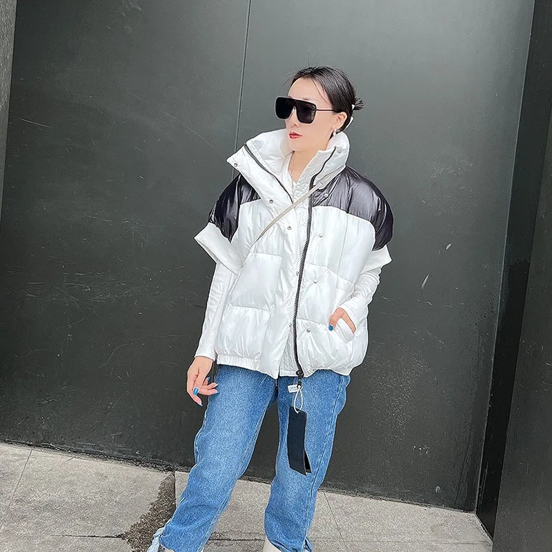 New Fashion Color-block Stand-up Collar Cotton Waistcoat Casual Loose Short Winter Sleeveless Coat Women Down Cotton-padded Vest
New Fashion Color-block Stand-up Collar Cotton Waistcoat Casual Loose Short Winter Sleeveless Coat Women Down Cotton-padded Vest