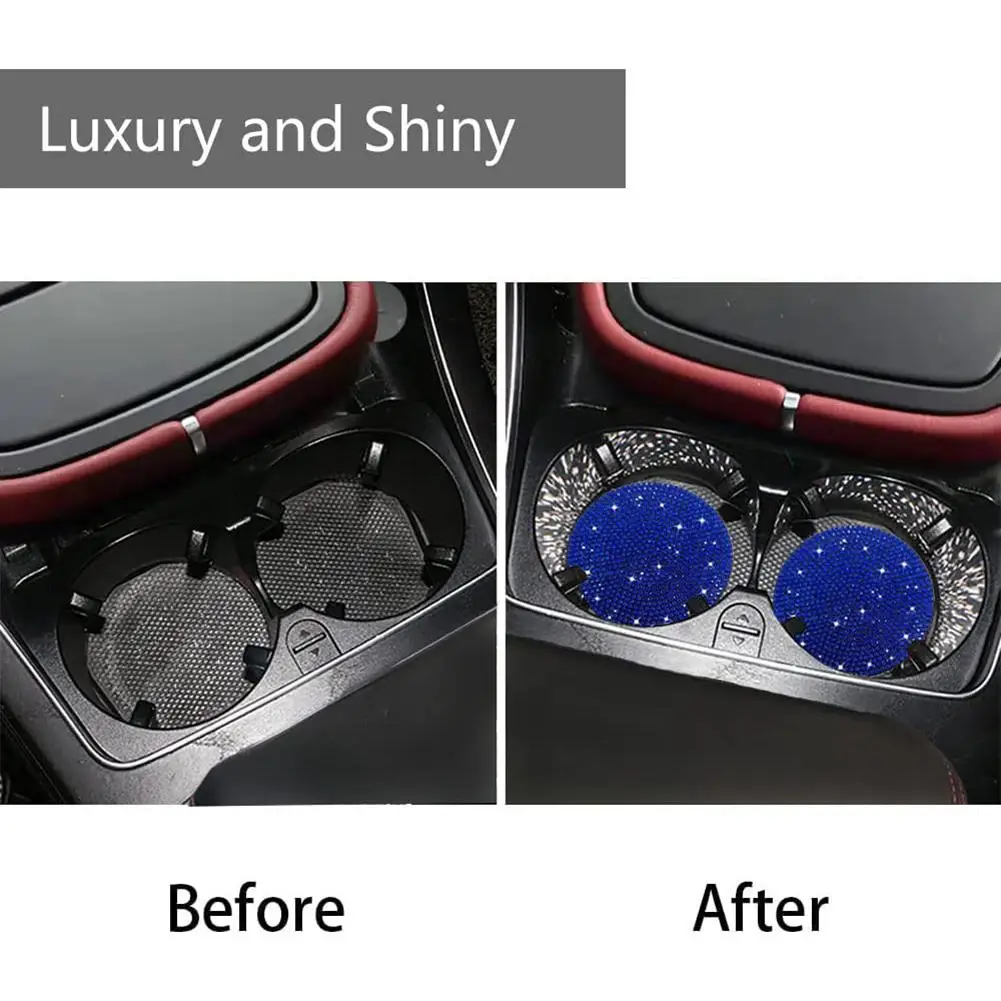 2 Pcs Bling Diamond Car Coasters Round Silicone Non-slip Cup Holder Pad Heat Insulation Mat Interior Supplies
2 Pcs Bling Diamond Car Coasters Round Silicone Non-slip Cup Holder Pad Heat Insulation Mat Interior Supplies