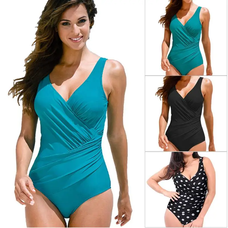 Black Bikini Large Size Solid Color Women One Piece Surplice Swimsuit Women Plus Size Retro Swimwear Wholesale New Arrival
Black Bikini Large Size Solid Color Women One Piece Surplice Swimsuit Women Plus Size Retro Swimwear Wholesale New Arrival