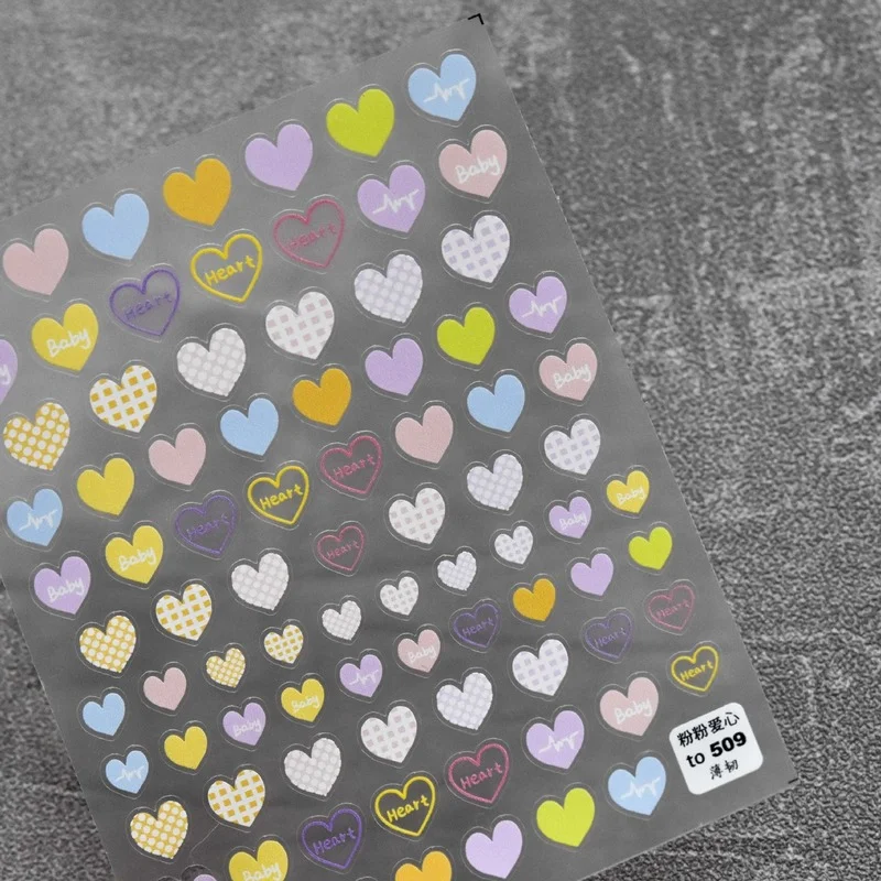 Новое ремесло Высокое качество Милая 5D розовая настроение красочный рисунок сердца наклейка для ногтей высокое качество дизайн ногтей 
Новое ремесло Высокое качество Милая 5D розовая настроение красочный рисунок сердца наклейка для ногтей высокое качество дизайн ногтей