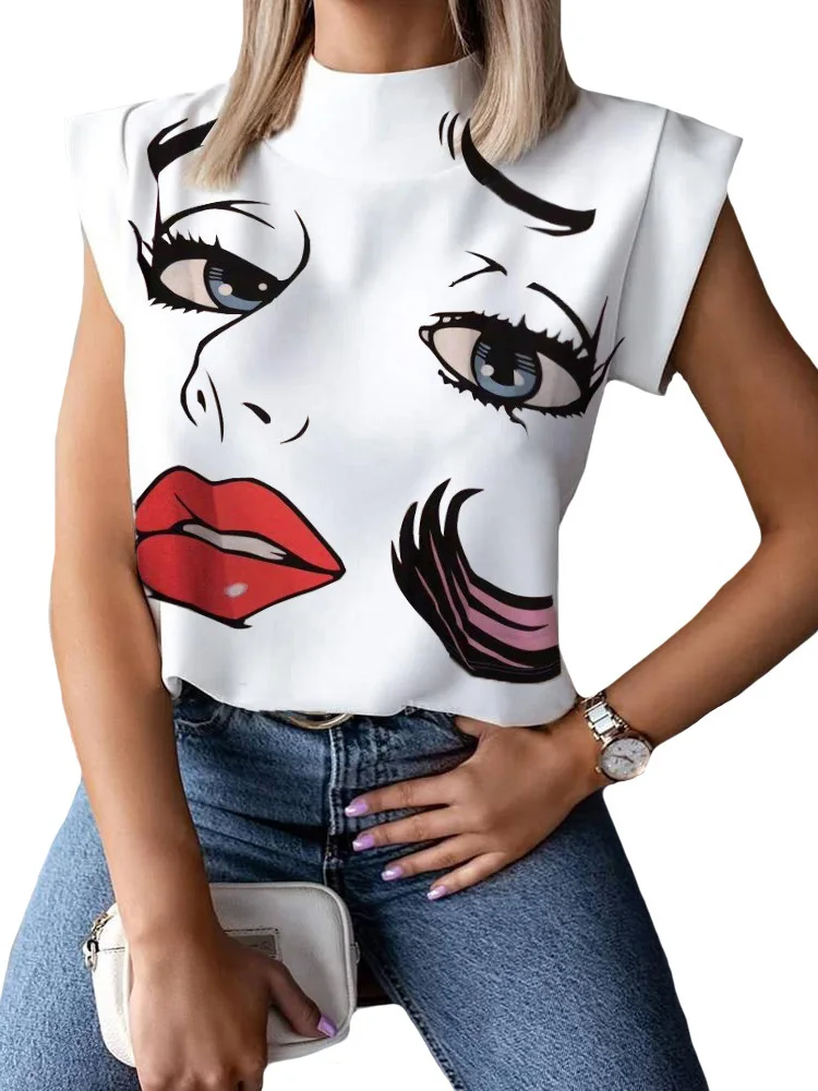 CUHAKCI Elegant Red Lips Print TShirt Summer Fashion Women Ladies Office Casual Tops Tees Stand Neck Pullovers Eye Blusa Hot
CUHAKCI Elegant Red Lips Print TShirt Summer Fashion Women Ladies Office Casual Tops Tees Stand Neck Pullovers Eye Blusa Hot