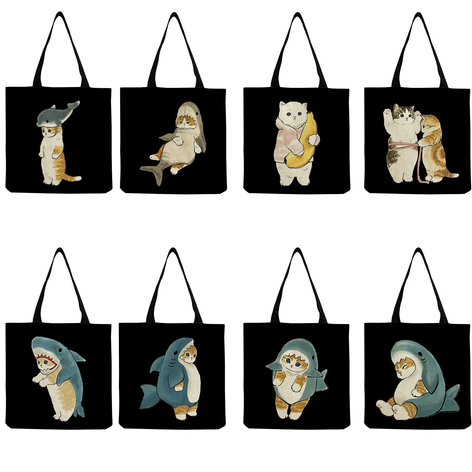 Travel Outdoor High Capacity Women's Shoulder Bag Ladies Tote Bag Handbags Shopping Bag Eco Reusable Cute Animal Shark Cat Print
Travel Outdoor High Capacity Women's Shoulder Bag Ladies Tote Bag Handbags Shopping Bag Eco Reusable Cute Animal Shark Cat Print