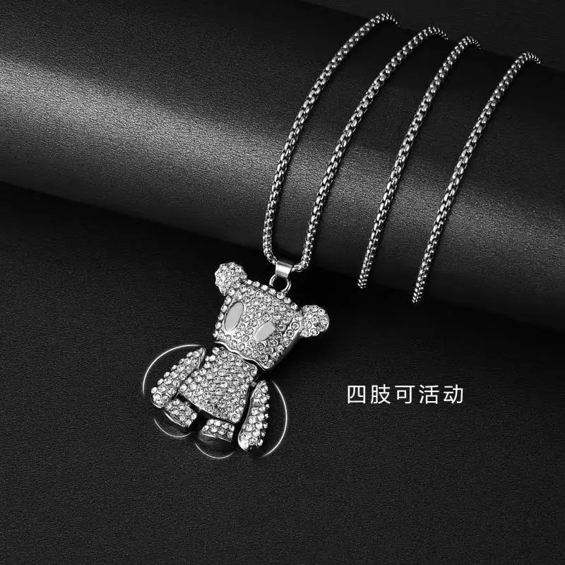 Full Diamond Paper Bag Bear Necklace Fashion Brand Hip Hop Pendant Personalized Long Sweater Chain Couple Accessories Female 
Full Diamond Paper Bag Bear Necklace Fashion Brand Hip Hop Pendant Personalized Long Sweater Chain Couple Accessories Female