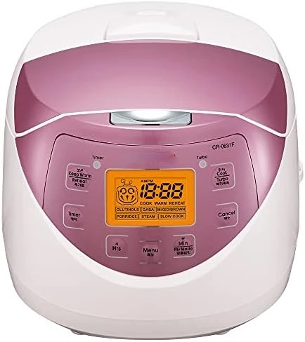 

| 6-Cup (Uncooked) Micom Rice Cooker | 9 Menu Options White Rice, Brown Rice & More, Nonstick Inner Pot, Made in Korea | Wh