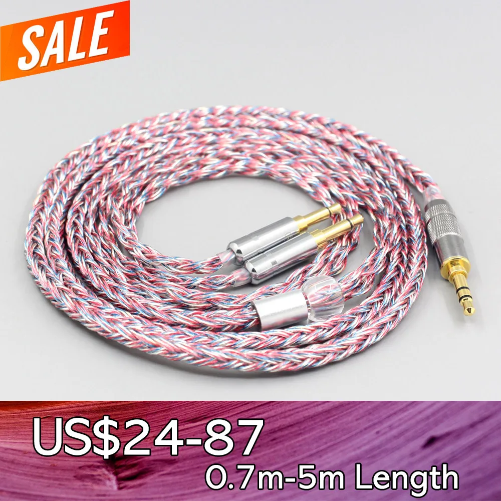 

LN007589 16 Core Silver OCC OFC Mixed Braided Cable For Beyerdynamic T1 T5P II AMIRON HOME Denon AH-D600 AH-D7100 Headphone