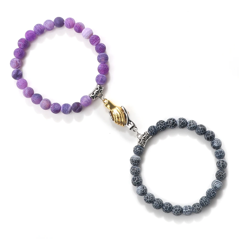2Pcs Natural Stone 8mm Weathered Beaded Bangle Handshake Magnet Bracelet Couple Elastic Rope Happiness Energy Friendship Jewelry
2Pcs Natural Stone 8mm Weathered Beaded Bangle Handshake Magnet Bracelet Couple Elastic Rope Happiness Energy Friendship Jewelry