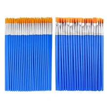 100pcs Paint Brushes Set for Kids Acrylic with Flat Round Pointed Paint Brushes Craft Watercolor Oil Painting Brushes