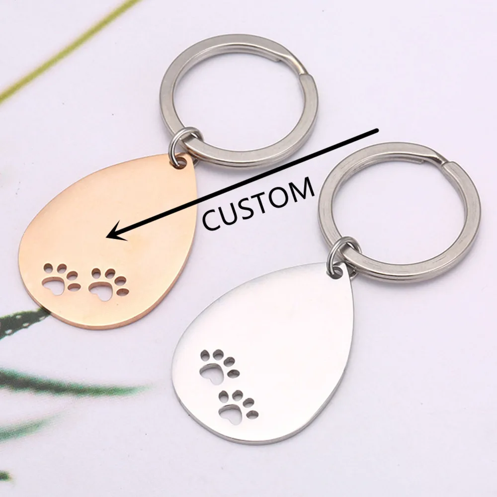 JewelryX Custom Water Droplets Keychain Personality Stainless Steel Dog Paw Nameplate Pendant Keyring For Unisex Jewelry Gift
JewelryX Custom Water Droplets Keychain Personality Stainless Steel Dog Paw Nameplate Pendant Keyring For Unisex Jewelry Gift