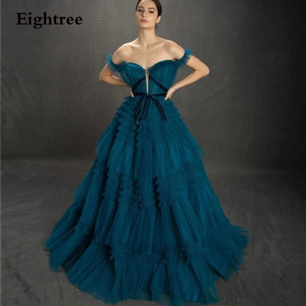 Eightree Long Prom Gowns Tulle A-Line Evening Dresses Tiered Off The Shoulder Elegant Pleat 2023 Vestido De Noche
Eightree Long Prom Gowns Tulle A-Line Evening Dresses Tiered Off The Shoulder Elegant Pleat 2023 Vestido De Noche
