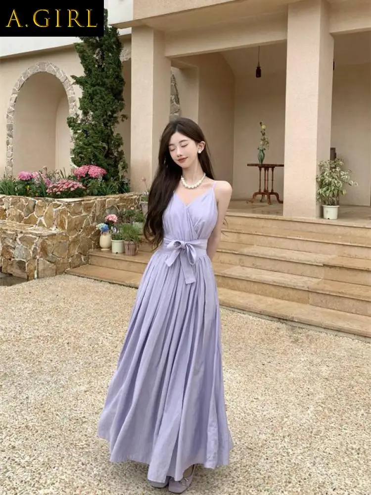 2023 Summer Dress FashionFrench Elegant Women Backless Bow Bandage Slip Long Dress Elegant Solid Sleeveless V Neck Backless Even
2023 Summer Dress FashionFrench Elegant Women Backless Bow Bandage Slip Long Dress Elegant Solid Sleeveless V Neck Backless Even